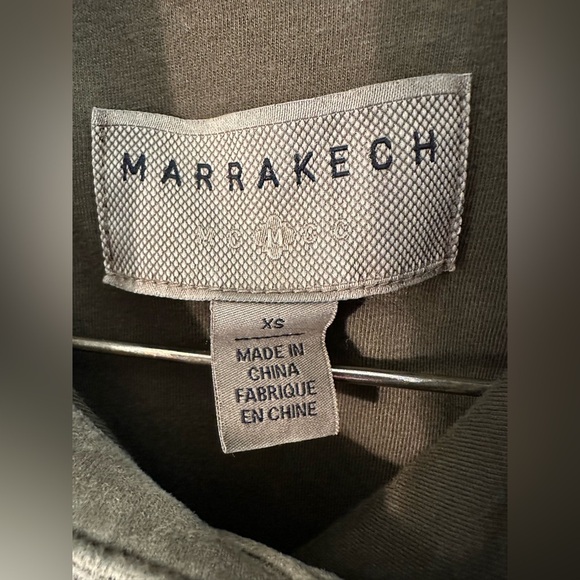 MARRAKECH Anthropologie XS French Terry Jacket Bomber Faux Suede Lightweiht Moto - Picture 3 of 11